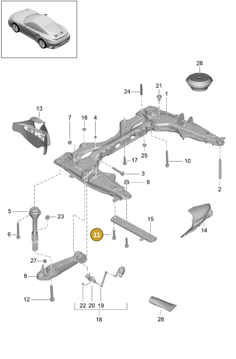 PAF911489 — Porsche 911 (2013-2020) diagram p42401000, position 11