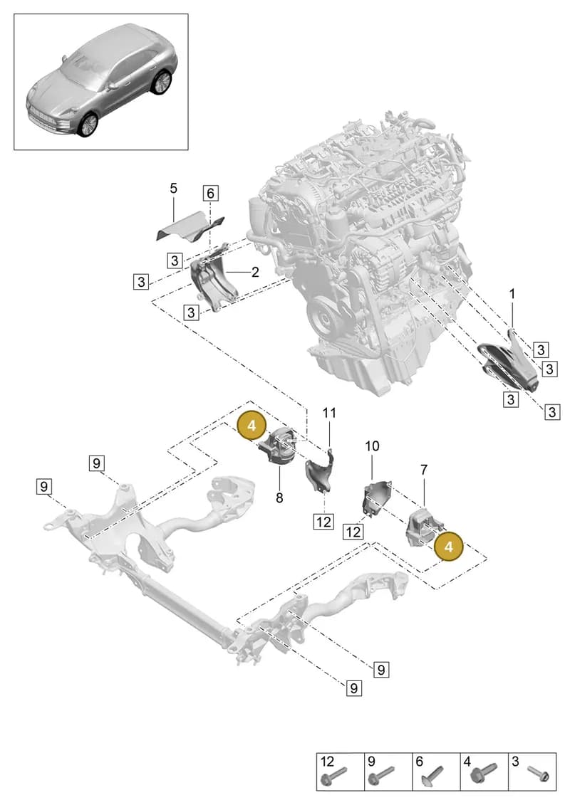 PAF911489 — Porsche Macan (2018-2022) diagram p52109020, position 4