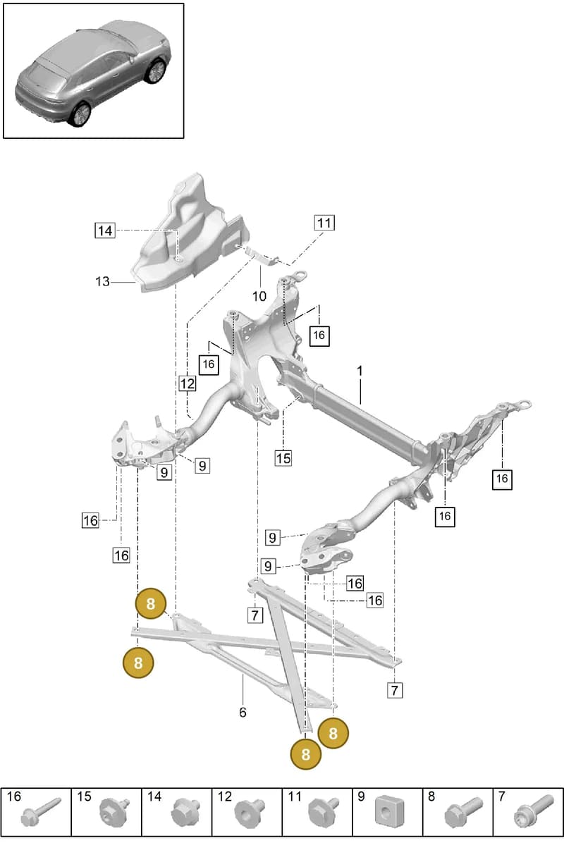 PAF911511 — Porsche Macan (2018-2022) diagram p52401000, position 8