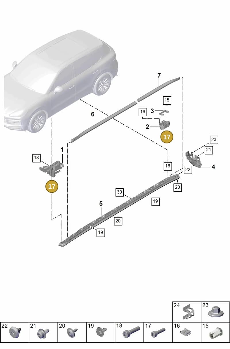 PAF911512 — Porsche Cayenne Coupe (2023-2023) diagram p60810280, position 17
