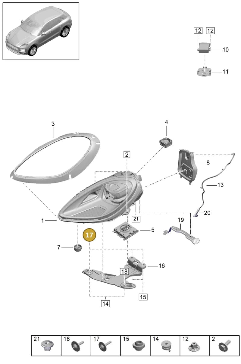 PAF911513 — Porsche Macan (2018-2022) diagram p52000001, position 17