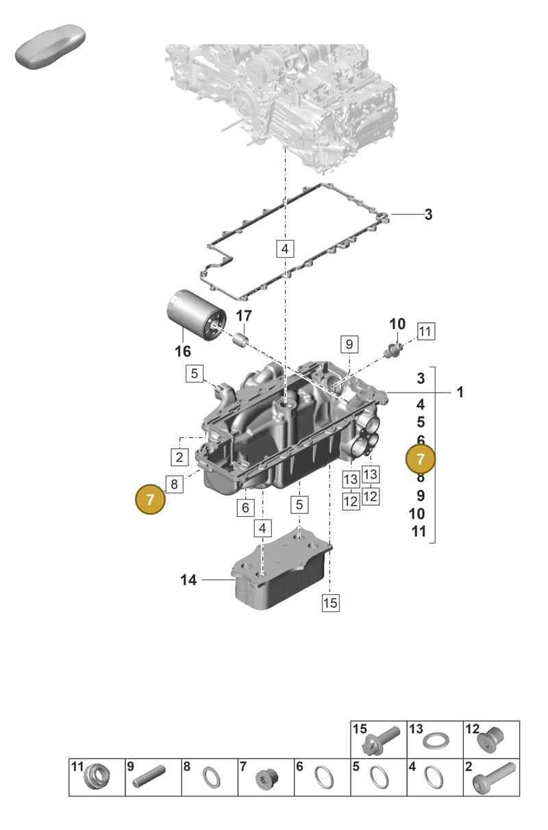 PAF911559 — Porsche 911 (2021-2022) diagram p59104100, position 7