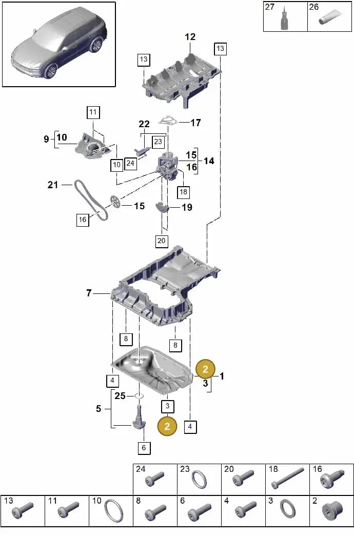 PAF911679 — Porsche Cayenne (2017-2023) diagram p51104025, position 2