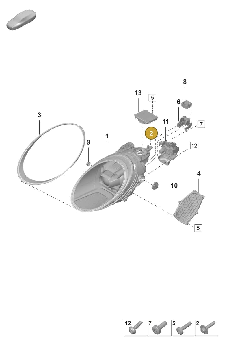 PAF911835 — Porsche 911 (2021-2022) diagram p59905000, position 2
