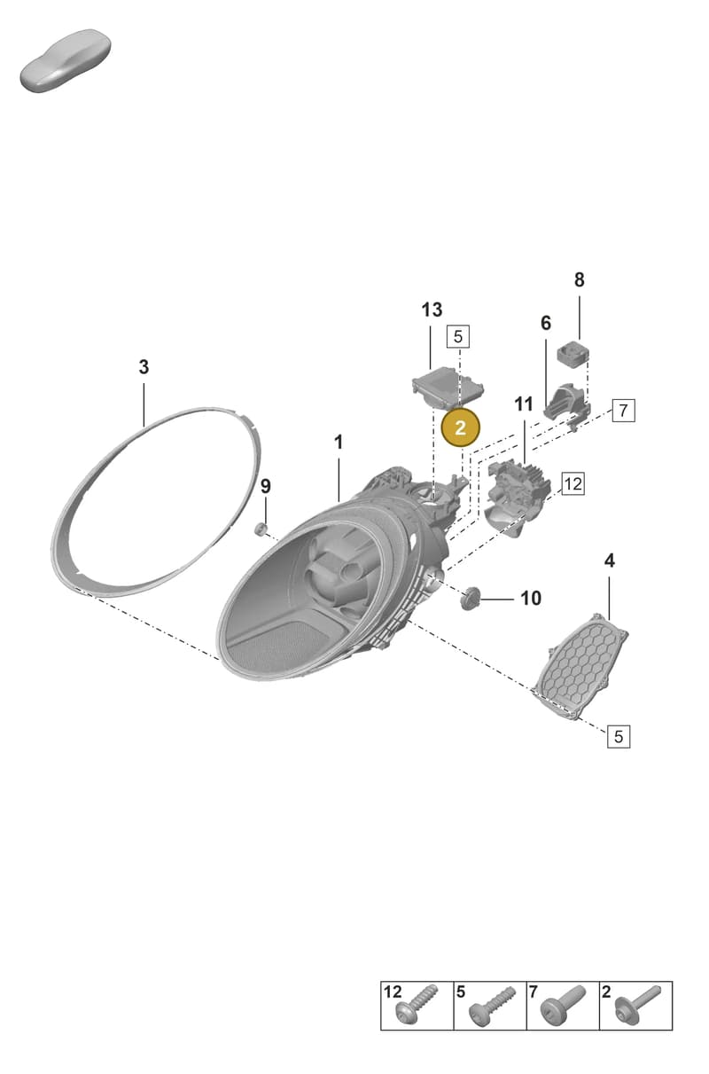 PAF911835 — Porsche 911 (2021-2022) diagram p59905010, position 2