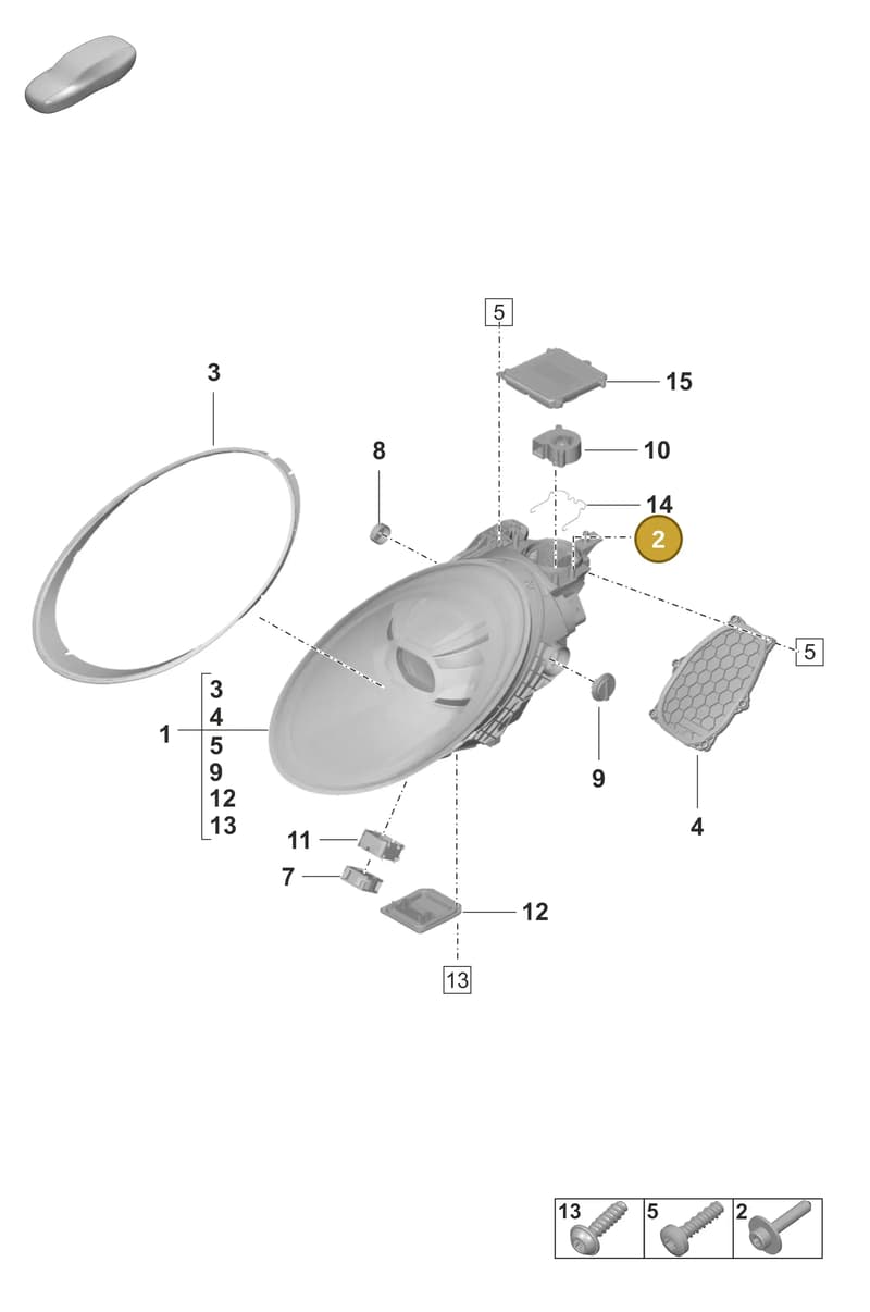 PAF911835 — Porsche 911 (2021-2022) diagram p59905030, position 2