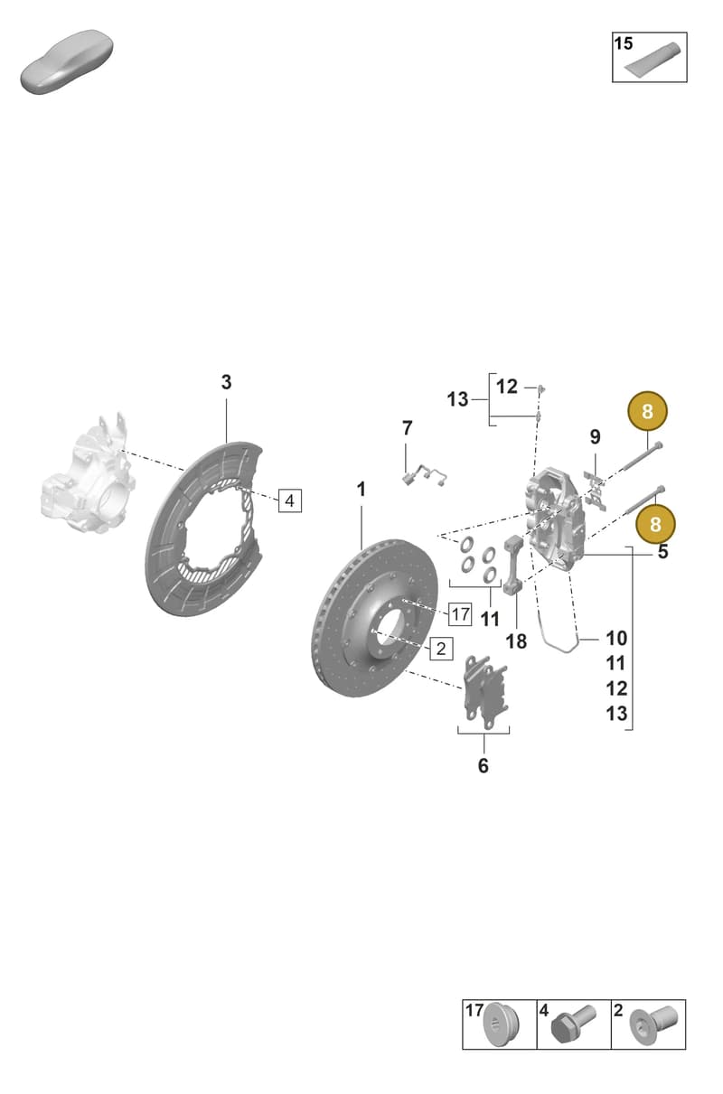 PAF911837 — Porsche Taycan Sport Turismo (2019-2024) diagram p56603010, position 8