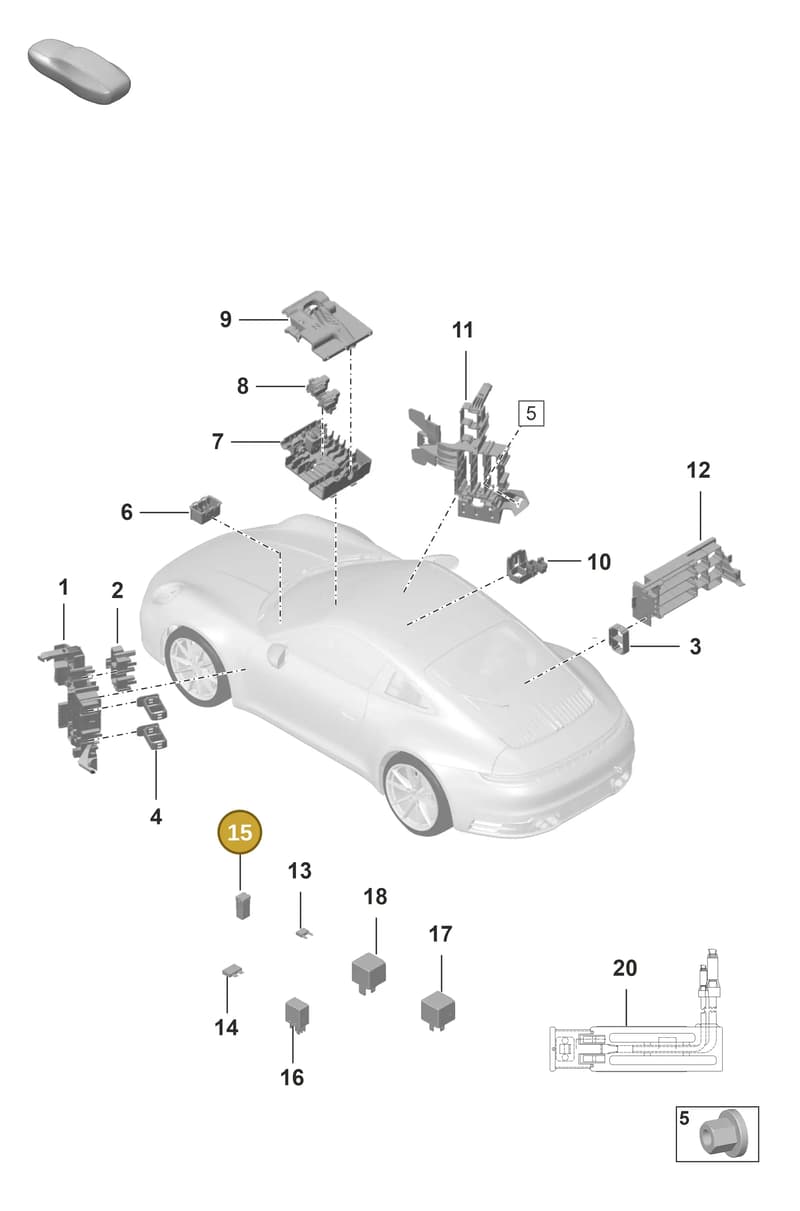 PAF911863 — Porsche 911 (2018-2024) diagram p53902000, position 15