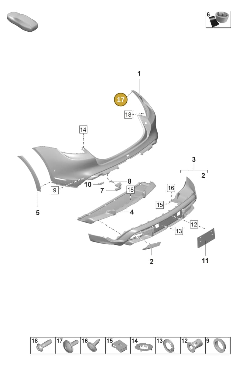 PAF911883A — Porsche Taycan Sport Turismo (2023-2025) diagram p56802600, position 17+21