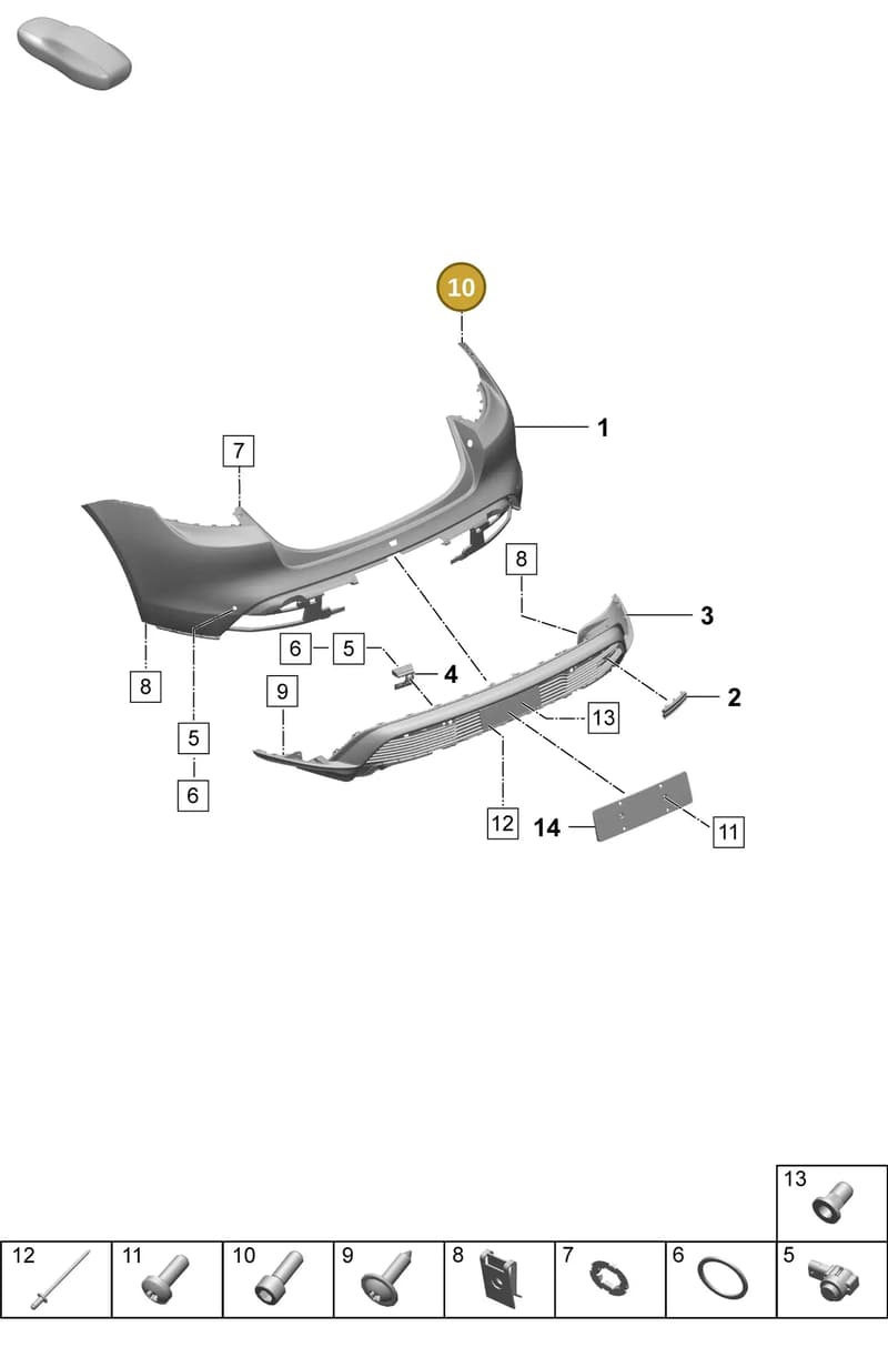 PAF911883A — Porsche Taycan Sport Turismo (2023-2025) diagram p64802502, position 10
