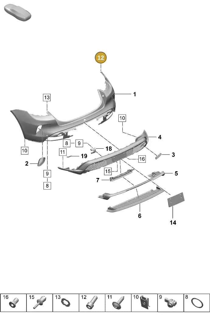 PAF911883A — Porsche Taycan Sport Turismo (2023-2025) diagram p64802510, position 12