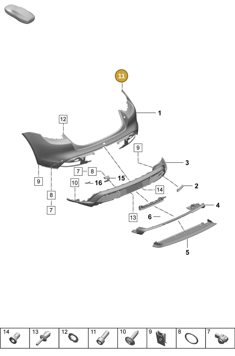 PAF911883A — Porsche Taycan Sport Turismo (2023-2025) diagram p64802520, position 11