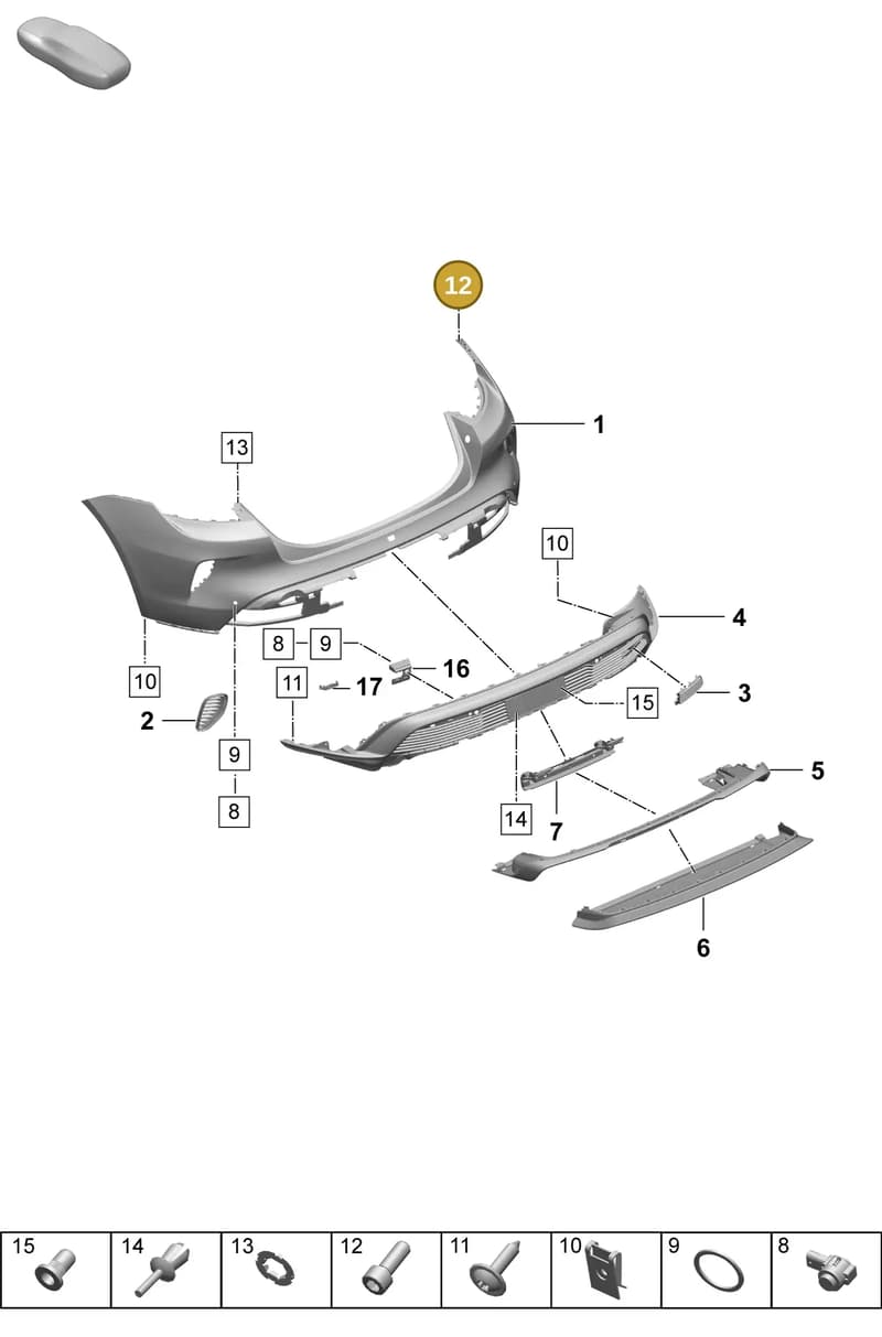 PAF911883A — Porsche Taycan Sport Turismo (2023-2025) diagram p64802530, position 12