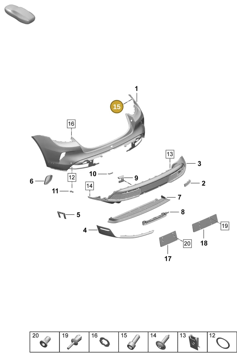 PAF911883A — Porsche Taycan Sport Turismo (2023-2025) diagram p64802540, position 15