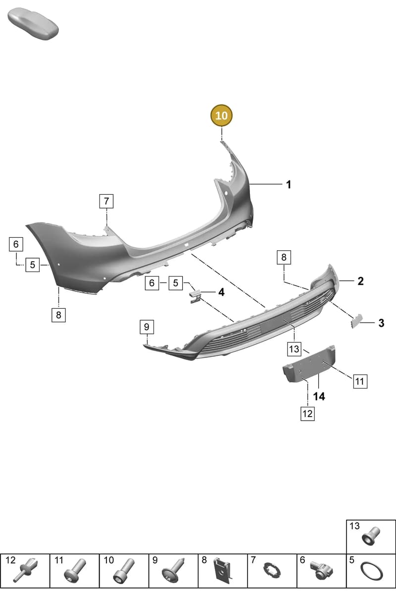 PAF911883A — Porsche Taycan Sport Turismo (2023-2025) diagram p64802551, position 10