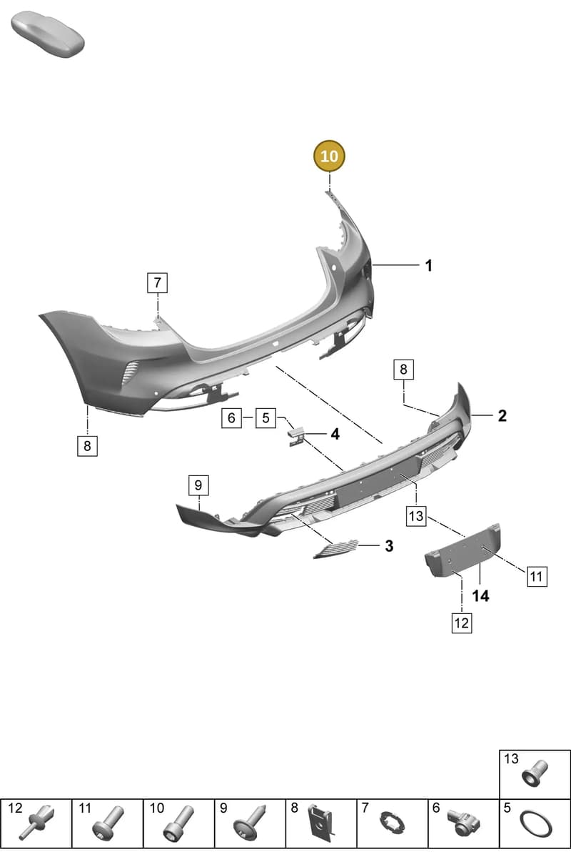 PAF911883A — Porsche Taycan Sport Turismo (2023-2025) diagram p64802561, position 10