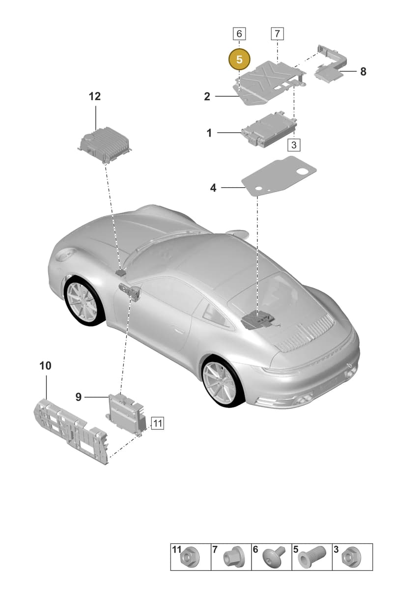 PAF912007 — Porsche 911 (2018-2024) diagram p53911100, position 5