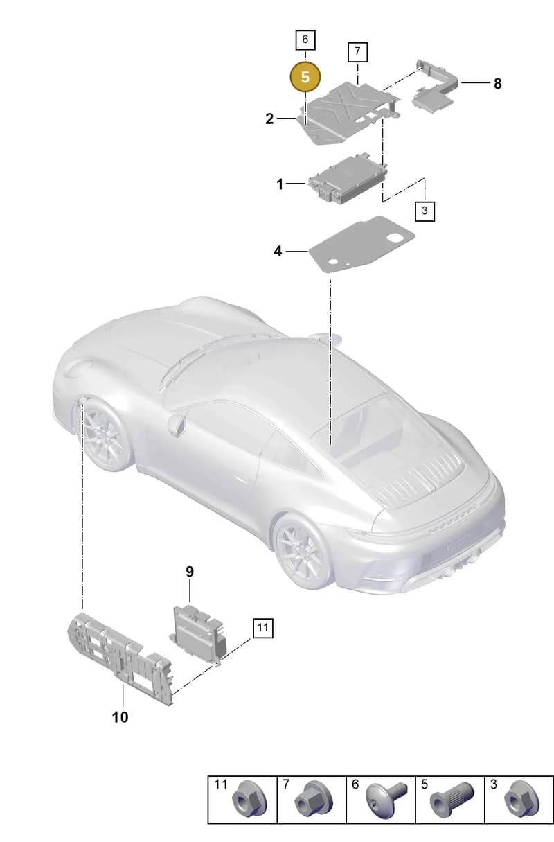 PAF912007 — Porsche 911 (2024-2025) diagram p63914400, position 5