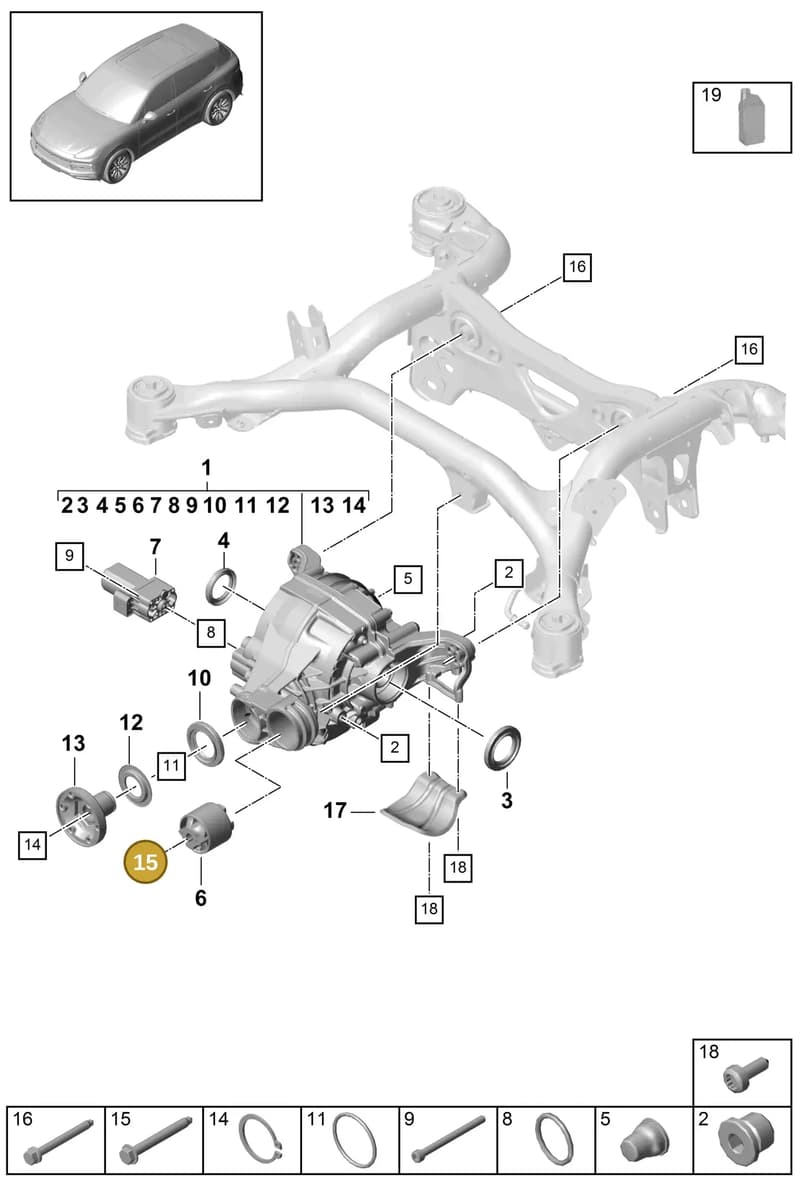 PAF91201301 — Porsche Cayenne (2017-2023) diagram p51305030, position 15