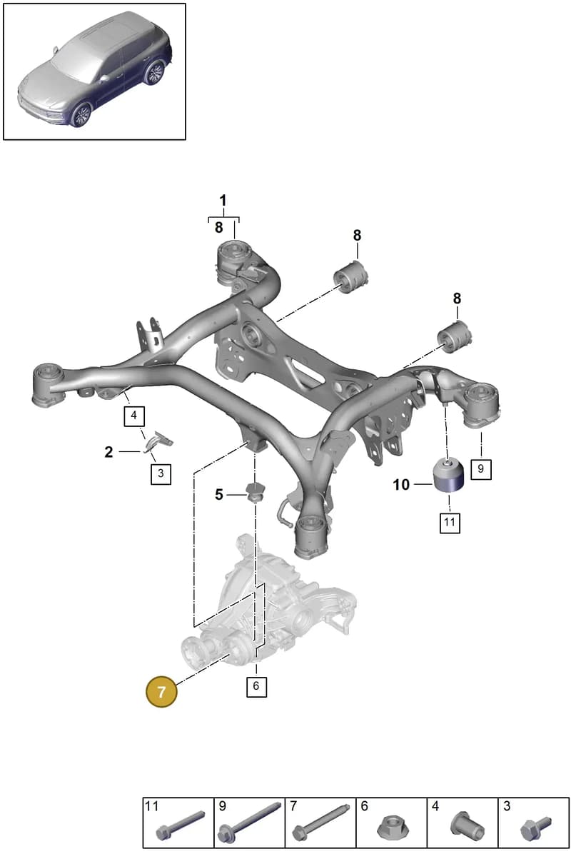 PAF91201301 — Porsche Cayenne (2017-2023) diagram p51501000, position 7