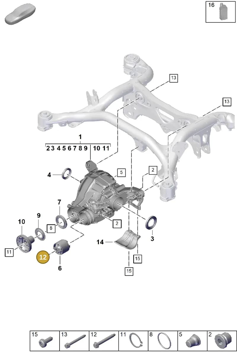 PAF91201301 — Porsche Cayenne Coupe (2023-2023) diagram p60305000, position 12
