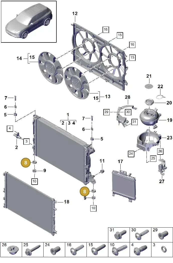 PAF912024 — Porsche Cayenne (2017-2023) diagram p51105050, position 8
