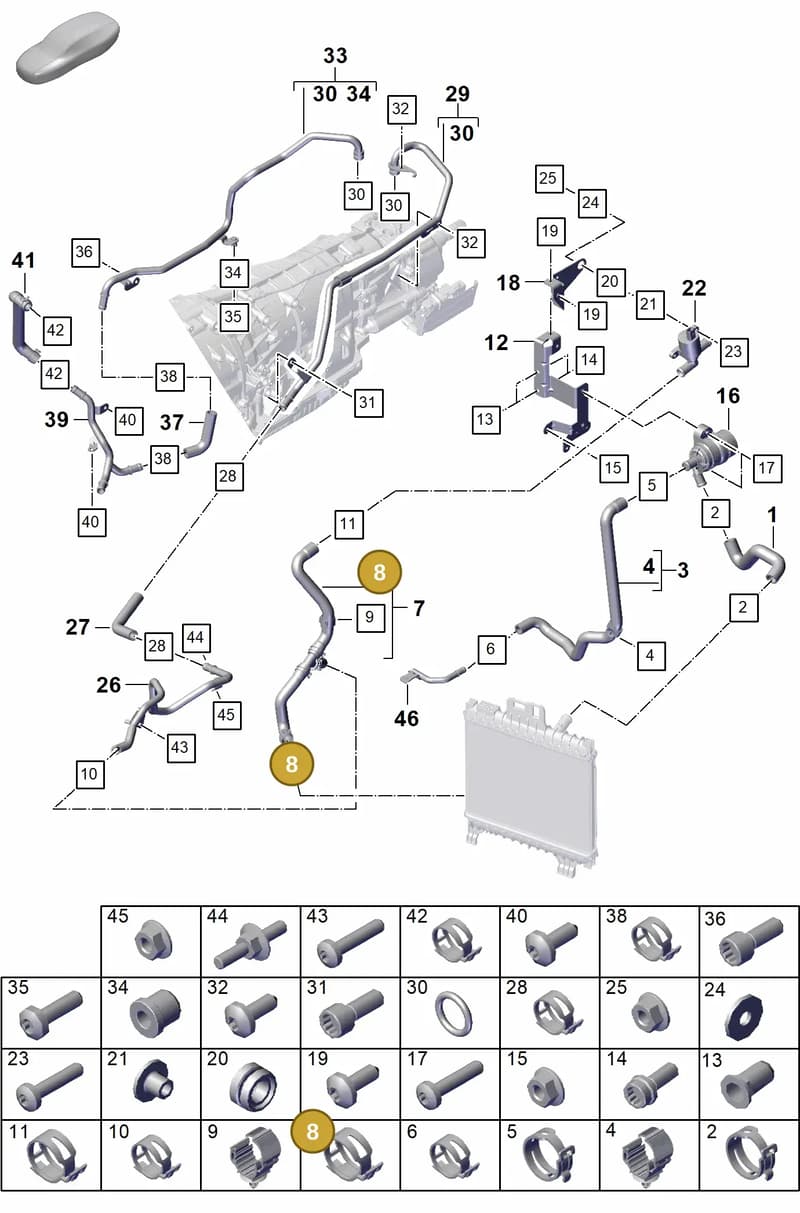 PAF912024 — Porsche Cayenne Coupe (2023-2023) diagram p60105350, position 8