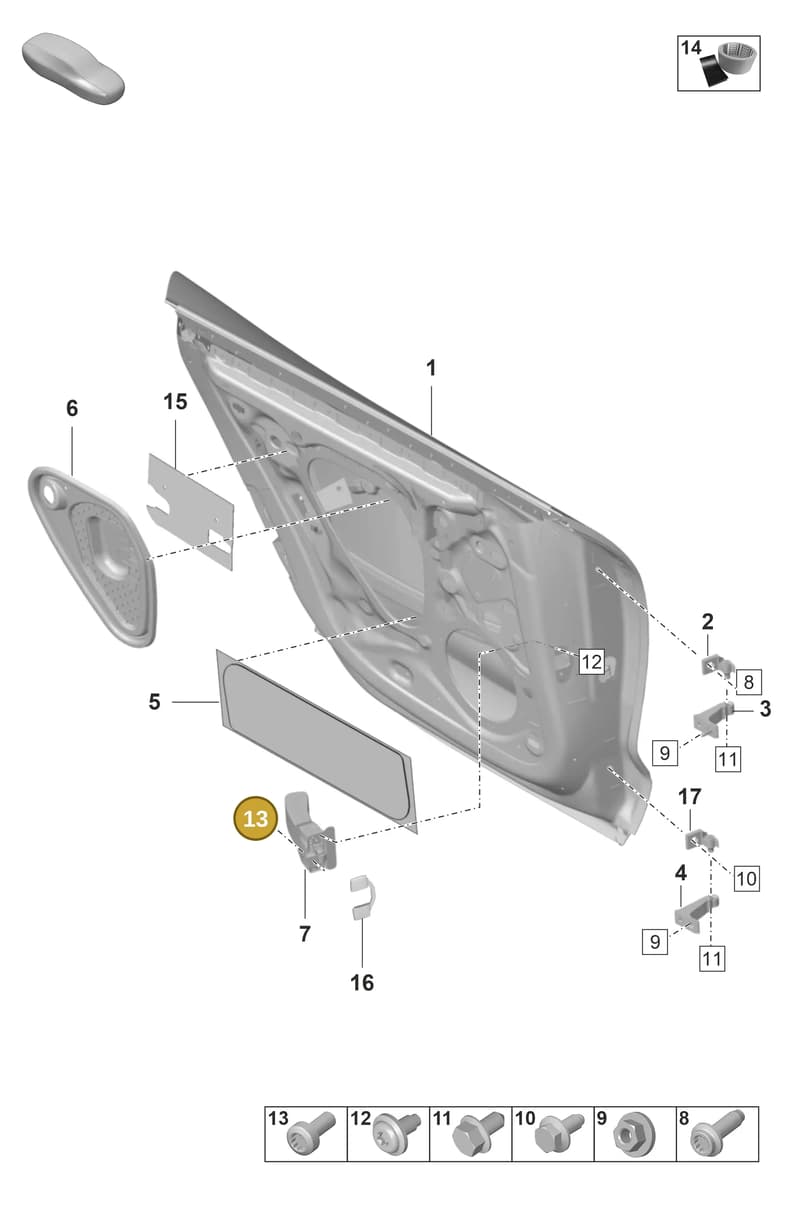 PAF912032 — Porsche Taycan Sport Turismo (2019-2024) diagram p56804200, position 13