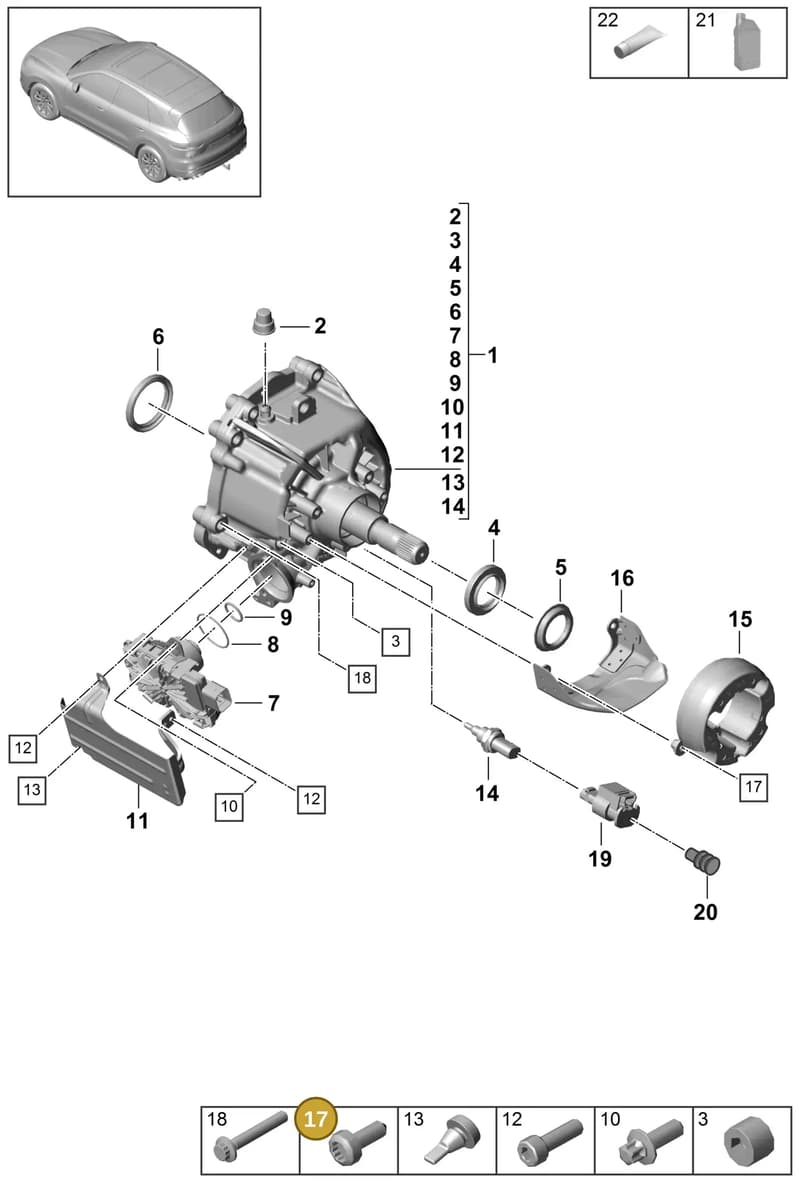 PAF91203204 — Porsche Cayenne (2017-2023) diagram p51305000, position 17