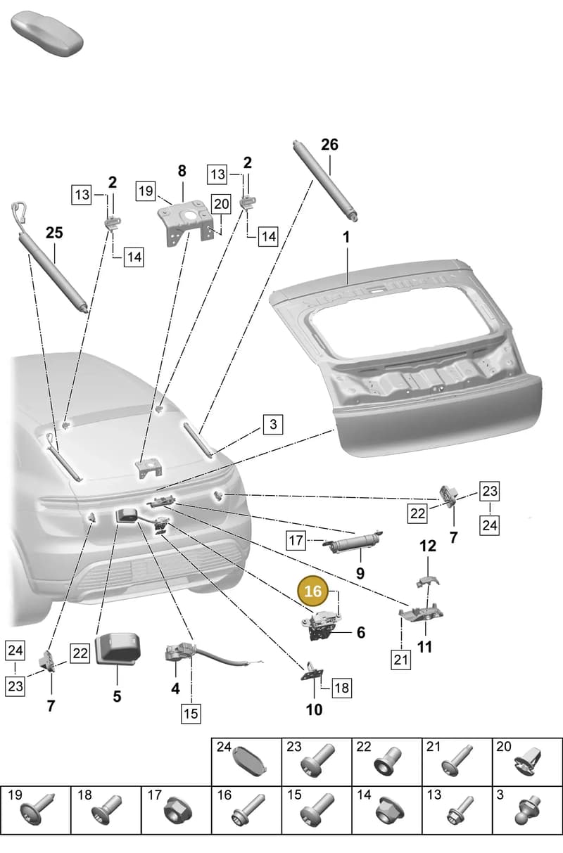 PAF912032 — Porsche Macan (2024-2024) diagram p61803100, position 16