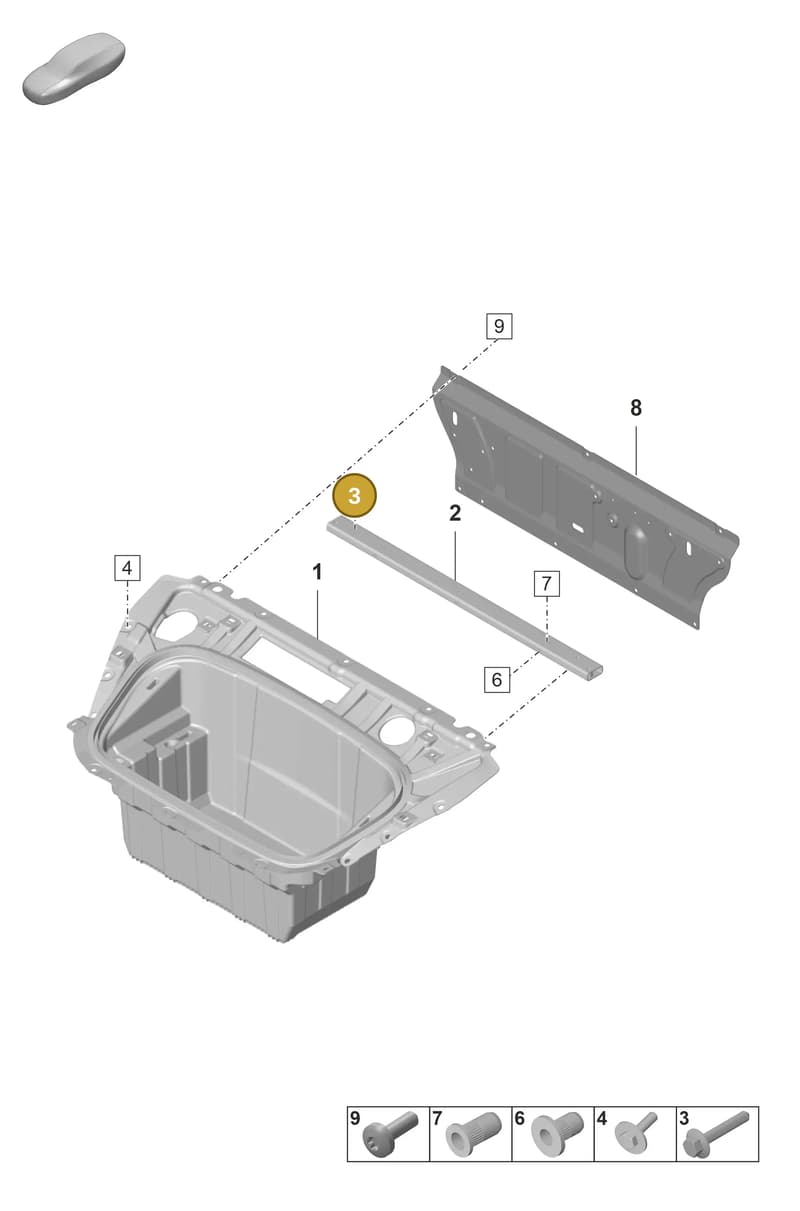 PAF912040 — Porsche Taycan Sport Turismo (2019-2024) diagram p56801150, position 3