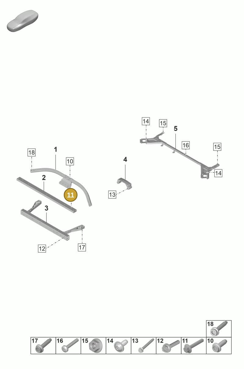 PAF912040 — Porsche Taycan Sport Turismo (2019-2024) diagram p56801700, position 11