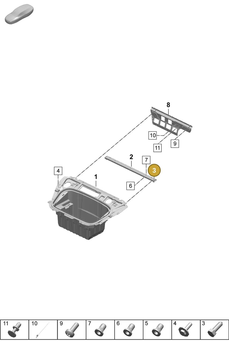 PAF912040 — Porsche Taycan Sport Turismo (2023-2025) diagram p64801130, position 3