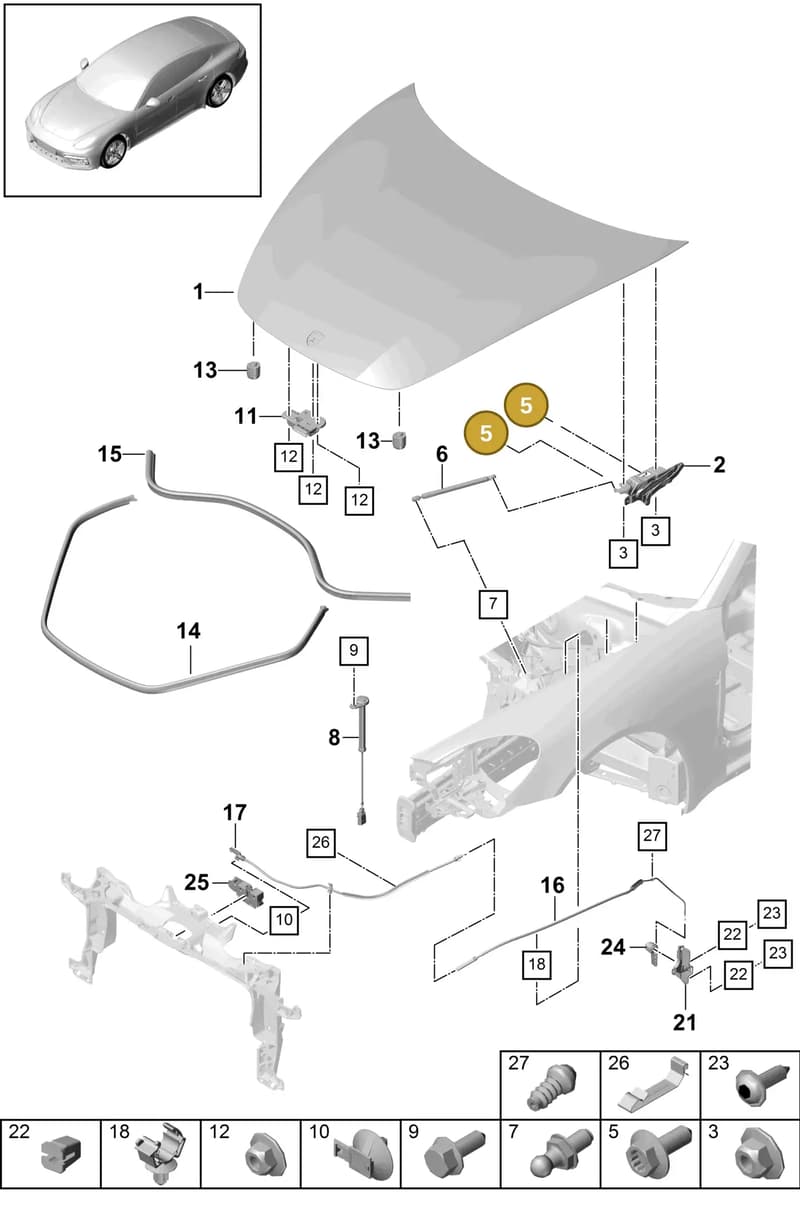PAF912056 — Porsche Panamera (2016-2020) diagram p49803000, position 5