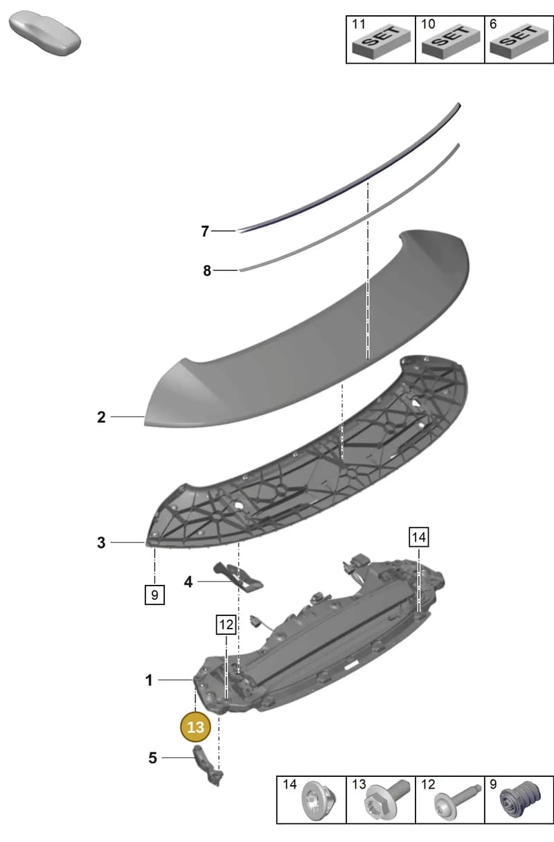 PAF912056 — Porsche 911 (2021-2022) diagram p59803160, position 13