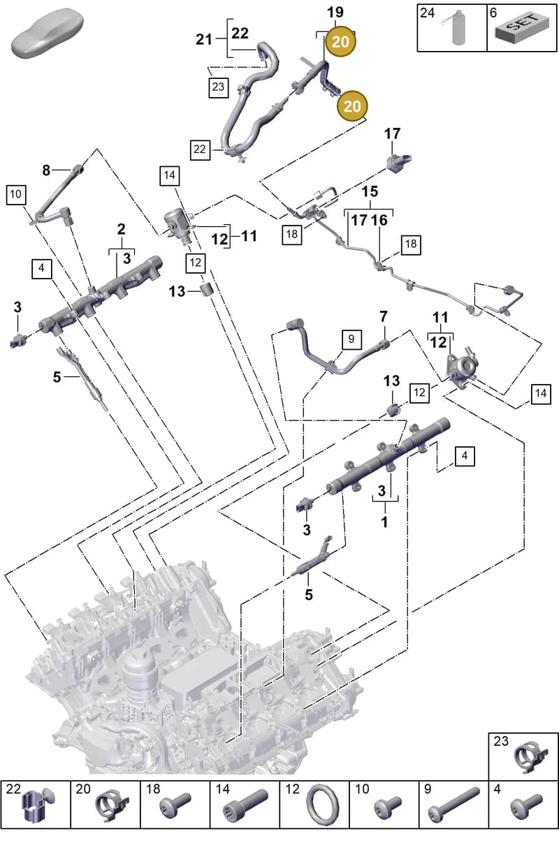 PAF912086 — Porsche Cayenne Coupe (2023-2023) diagram p60107030, position 20