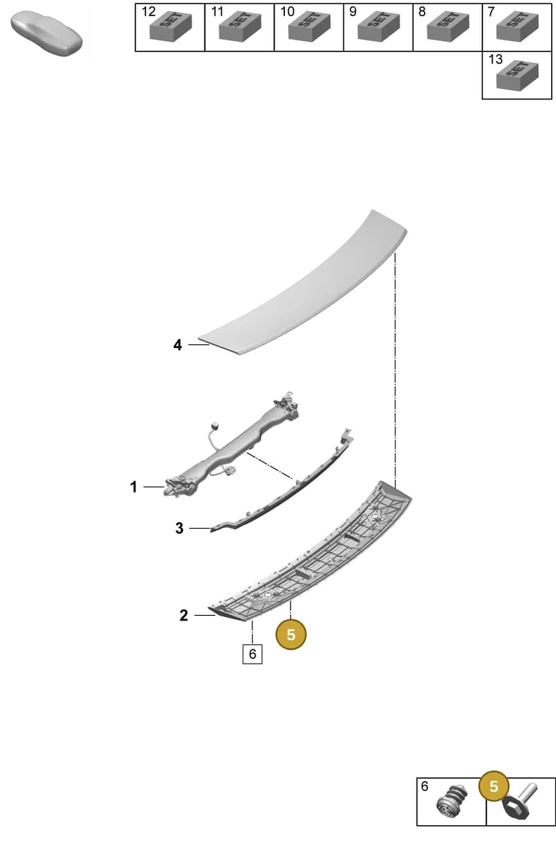 PAF912149 — Porsche Taycan Sport Turismo (2023-2025) diagram p64803150, position 5
