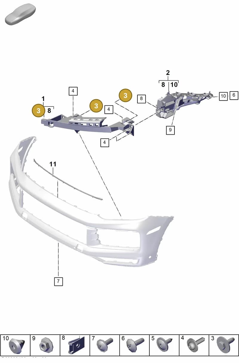 PAF912149 — Porsche Cayenne Coupe (2023-2023) diagram p60802400, position 3
