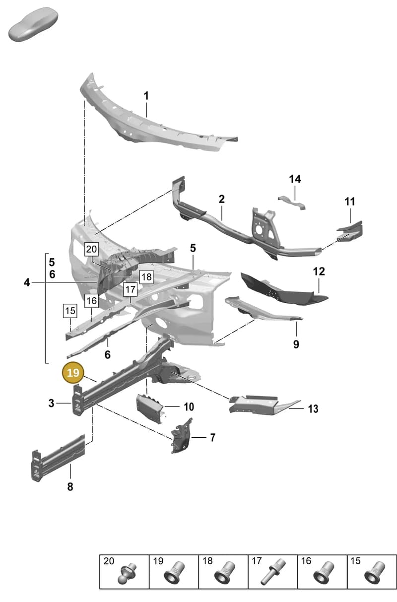 PAF912171 — Porsche Taycan Sport Turismo (2023-2025) diagram p64801110, position 19
