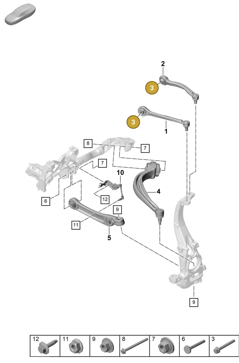 PAF91221601 — Porsche Cayenne Coupe (2023-2023) diagram p60401050, position 3