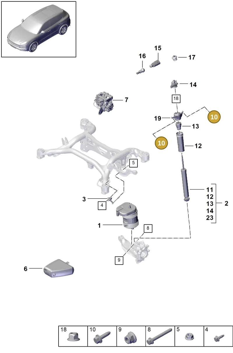 PAF912225 — Porsche Cayenne (2017-2023) diagram p51502010, position 10