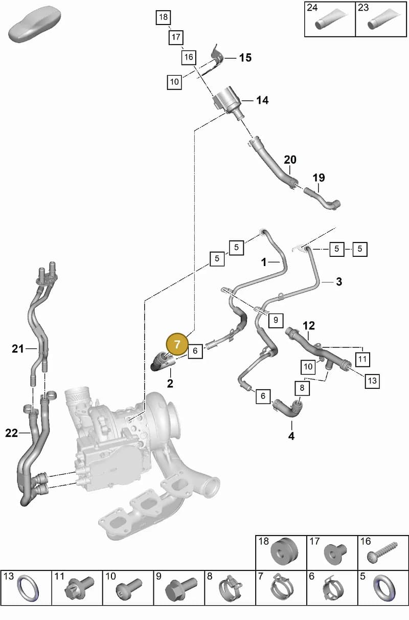 PAF912255 — Porsche 911 (2024-2025) diagram p63202110, position 7