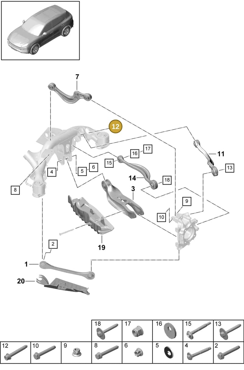 PAF912290 — Porsche Cayenne (2017-2023) diagram p51501010, position 12