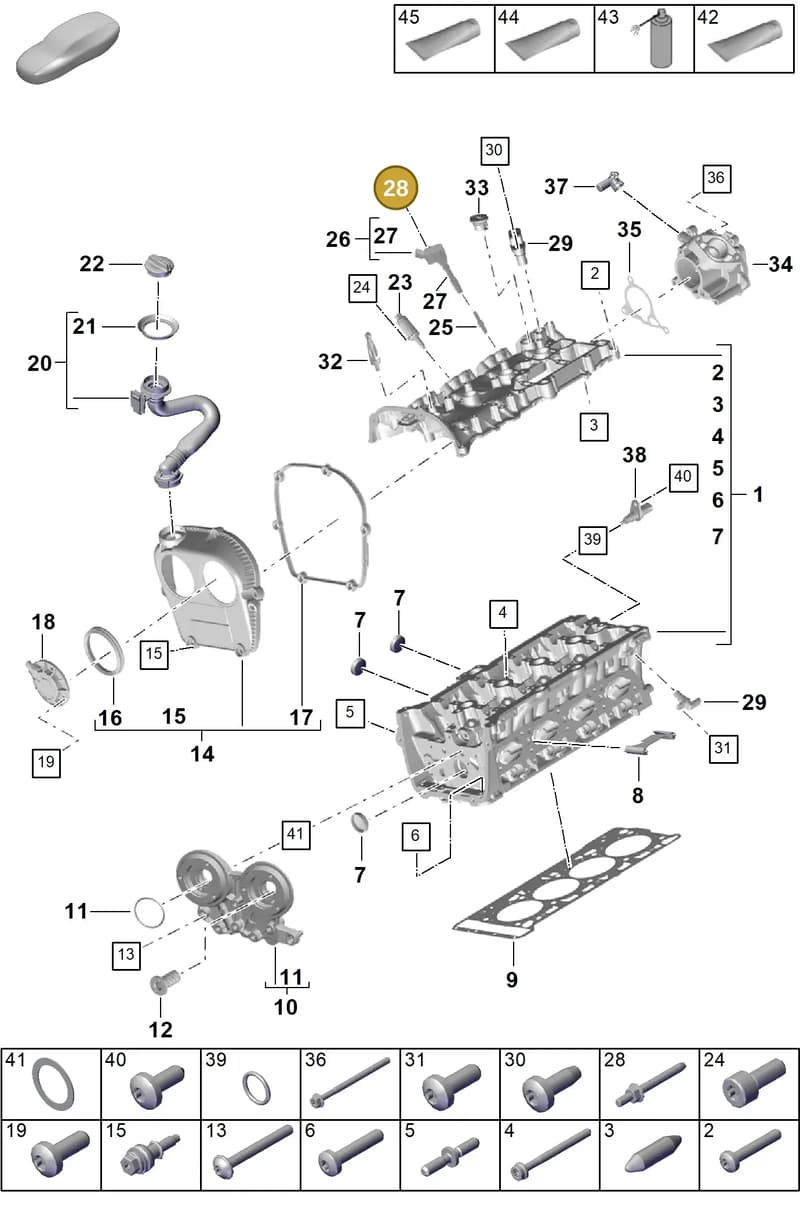 PAF912292 — Porsche Cayenne Coupe (2023-2023) diagram p60103000, position 28