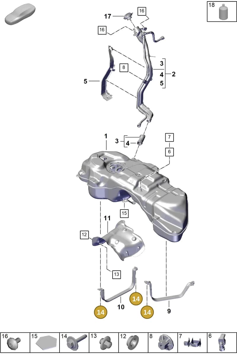PAF91237201 — Porsche Cayenne Coupe (2023-2023) diagram p60201020, position 14