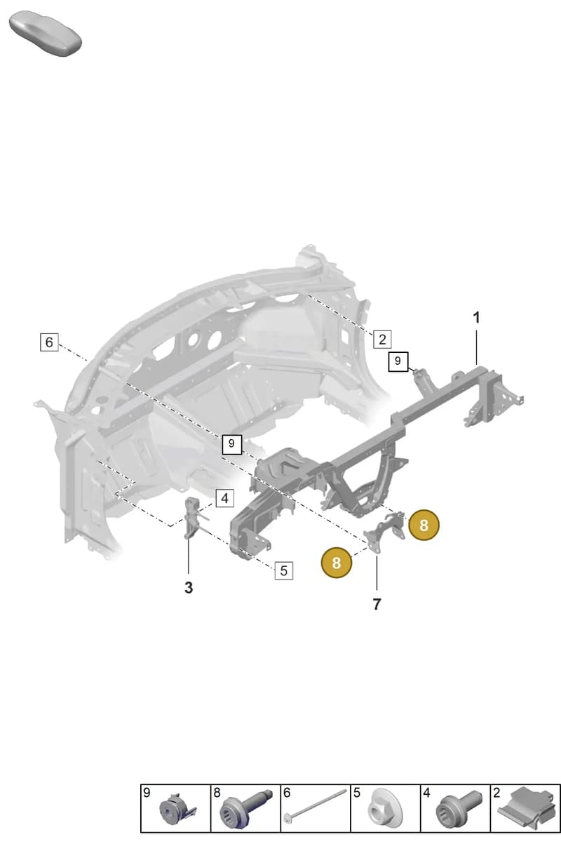 PAF912377 — Porsche 911 (2020-2022) diagram p57809200, position 8
