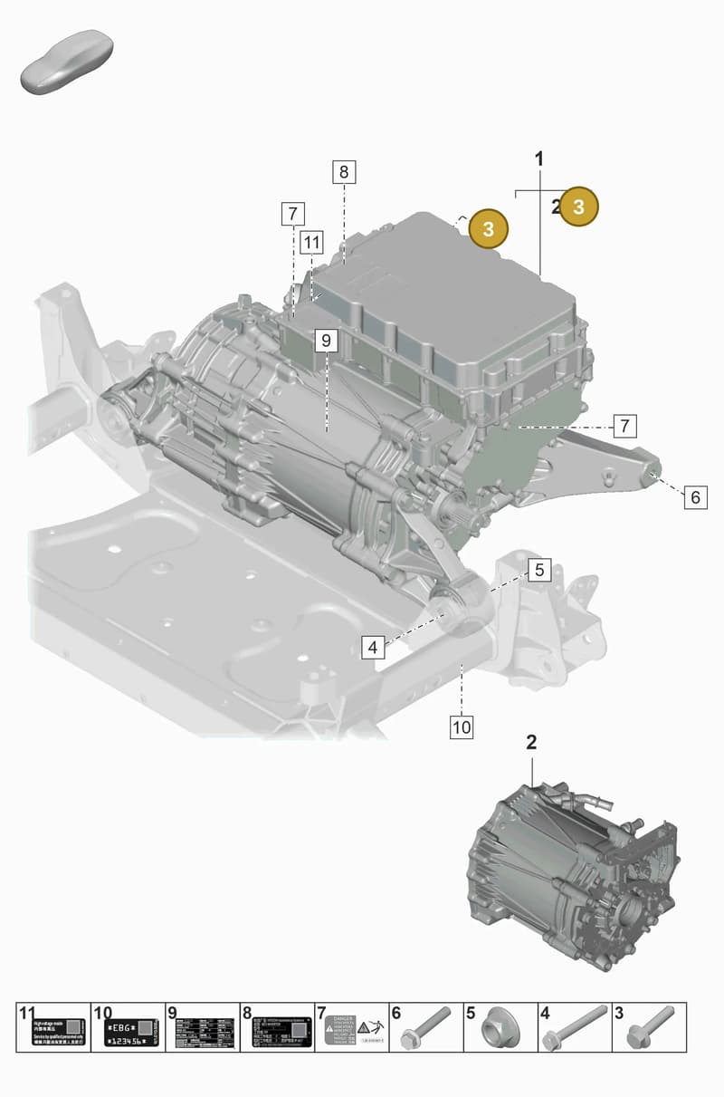 PAF912535 — Porsche Taycan Sport Turismo (2019-2024) diagram p56151000, position 3