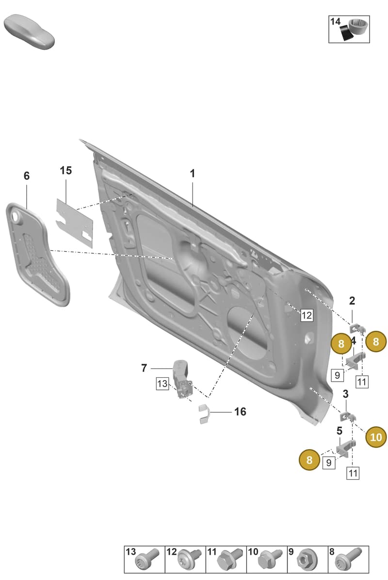 PAF912572 — Porsche Taycan Sport Turismo (2019-2024) diagram p56804000, position 8+10
