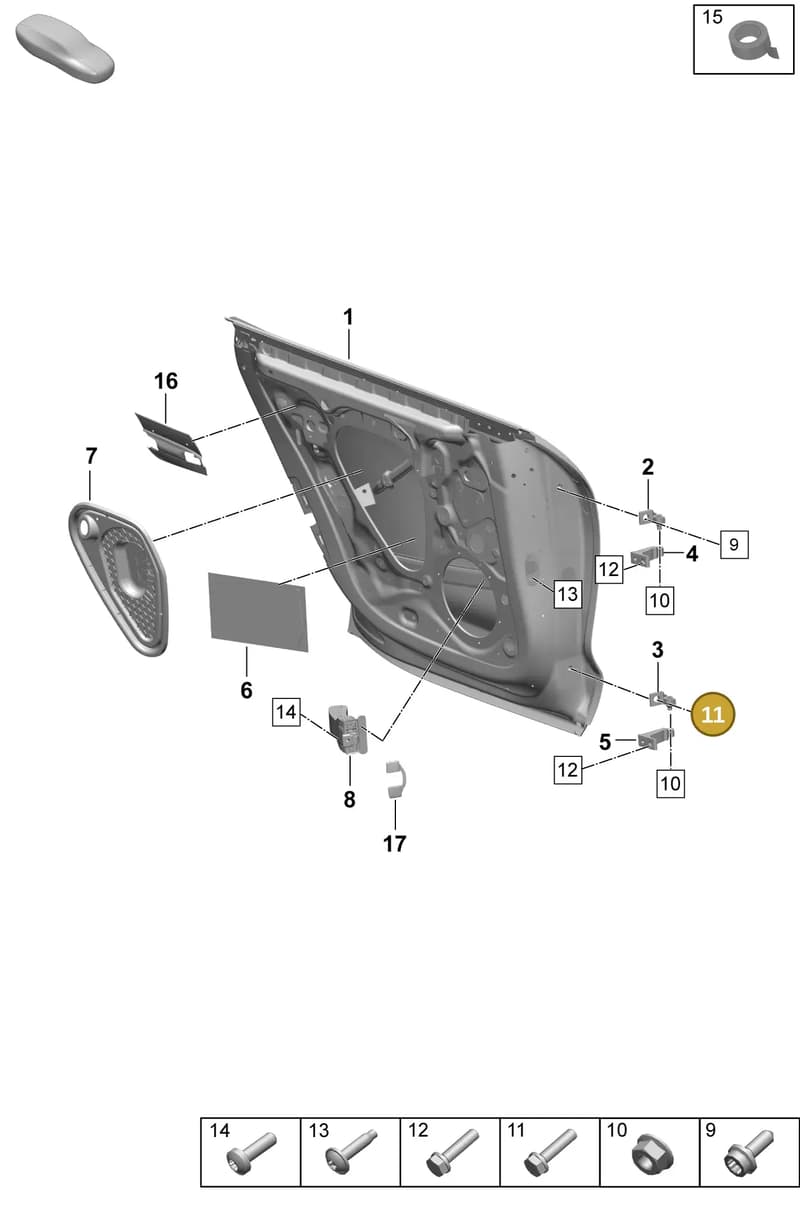 PAF912572 — Porsche Taycan Sport Turismo (2023-2025) diagram p64804050, position 11