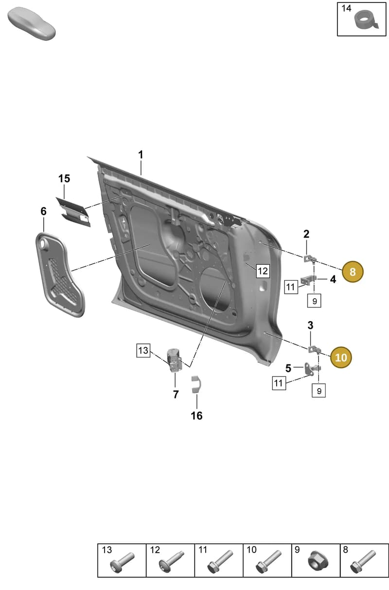 PAF912572 — Porsche Taycan Sport Turismo (2023-2025) diagram p64804000, position 8+10